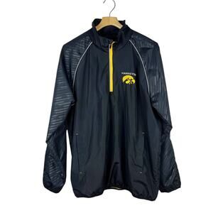 Iowa Hawkeyes Pullover Windbreaker Black Size XL